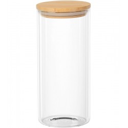 Porta Mantimento 1,4 Litros Vidro Borossilicato Redondo Tampa Bambu